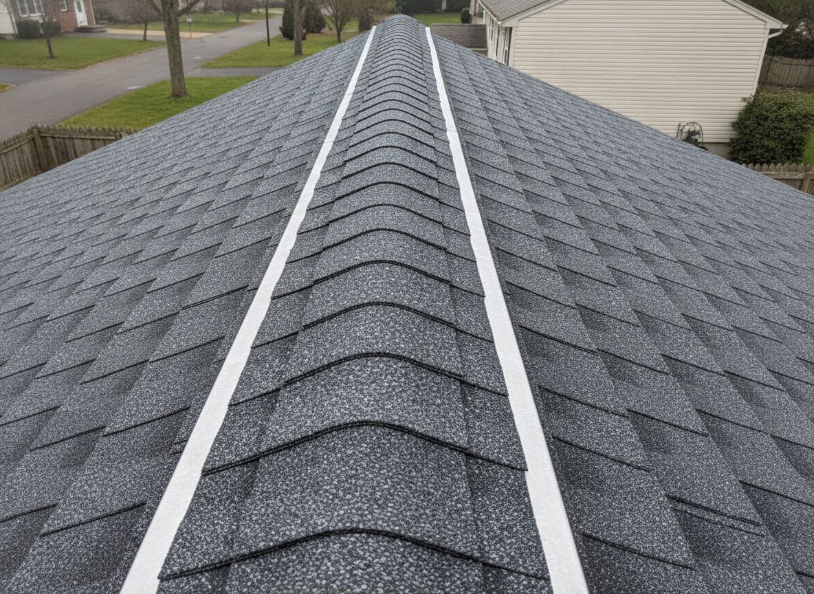 New architectural asphalt shingles, close up